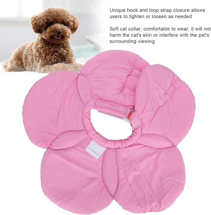 Dog Cone Collar, Wound Healing Protective Cone Surgery Recovery Collars Dog Donut Collar After Surgery Elizabethan Collar for Dogs Adjustable Soft Neck Cone for Small Pet (L)