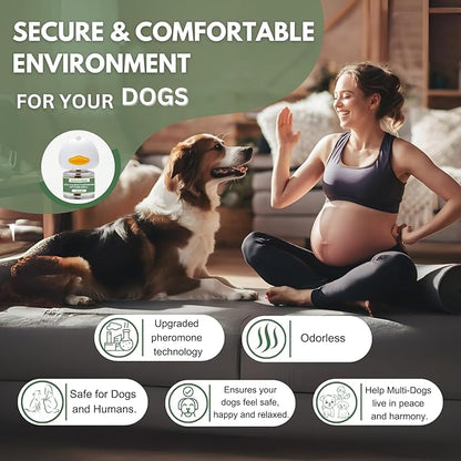 Dog Pheromone Calming Diffuser Kit, Calming Diffuser for Dog (2 Plug-Ins & 4×48ml Refills) for Stress Support, Helps Reduce Barking & Aggression, 120-Day Supply (Non-Toxic, Safe & Inedible)