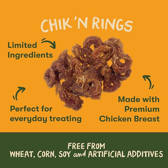Pet 'n Shape Chik 'n Rings – Natural Chicken Breast Jerky Dog Treats, 2 Pound