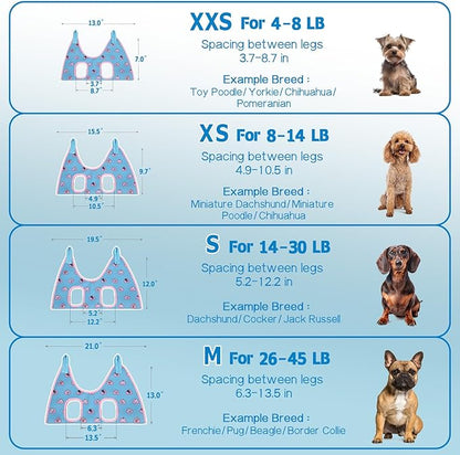 Supet Dog Grooming Hammock Harness for Dogs Cats, Relaxation Pet Nail Clipper Hammock, Restraint Dog & Small Animal Leashes Sling for Groomingk for Nail Trimming (Blue-Love, S)