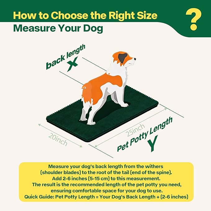 Pawise Dog Grass Pad with Tray, 20x25 Inch Artificial Turf Puppy Potty Pad, Indoor Outdoor Dog Toilet with Pull-Out Drawer & Free Garbage Bags, Dogg Litter Box for Potty Training