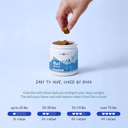 Multivitamin for Dogs - Glucosamine Chondroitin for Joint Support + Digestive Enzymes & Probiotics - Cod Liver Oil & Vitamins with Coq10 for Skin & Heart Health, Gut & Immune Support