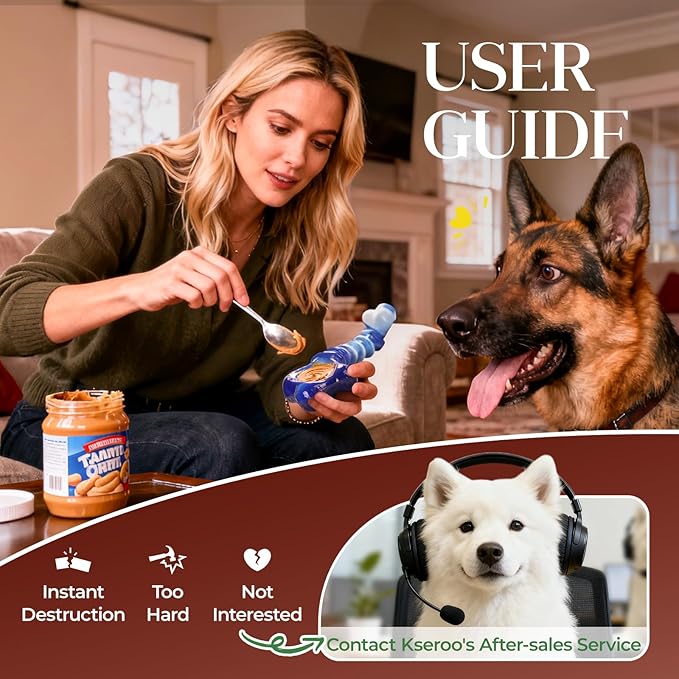 Kseroo Indestructible Dog Toys for Aggressive Chewers: 2-Pack Tough Chew Toy for Large Dogs, Heavy Duty Long-Lasting Dog Bones for Large Breed, Dog Toys to Keep Them Busy