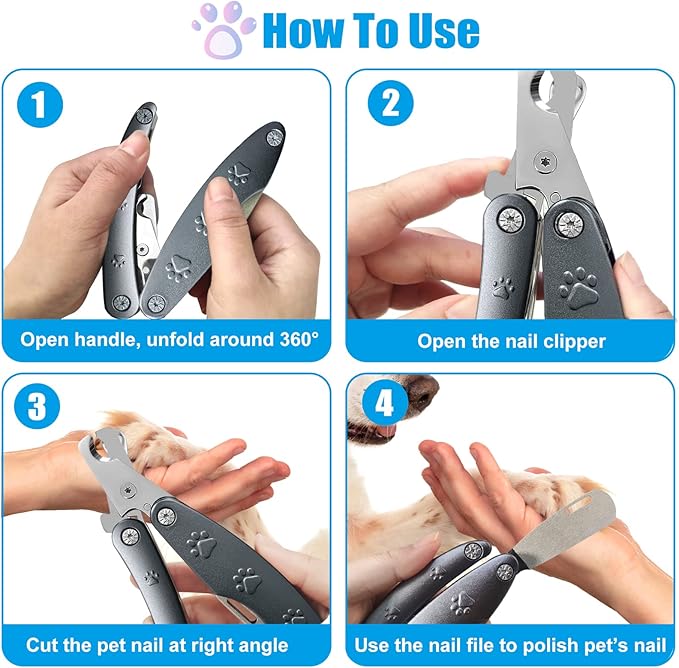 2026 Dog Nail Clipper for Anxiety Sensitive Dogs, Sharp Blade for Large Dog, Cut Through Thick Nail Smoothly, 3 in 1 Compact Build-in Nail File & Comb, Heavy Duty Professional Dog Nail Clipper