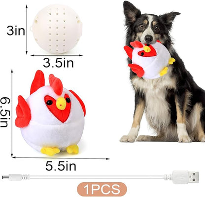 BABORUI Interactive Dog Toys Rooster, Jumping Squeaky Dog Toys with Recording and Music Modes, Rechargeable Moving Dog Chew Toys for Small/Medium/Large Dogs to Keep Them Busy(Rooster)