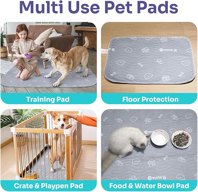 Dog Washable Pee Pads, 2 Pack Large 36"x41" Super Absorbent Reusable Dog Training Pads Puppy Non-Slip Waterproof Mat for Puppy Potty, Playpen, Incontinence