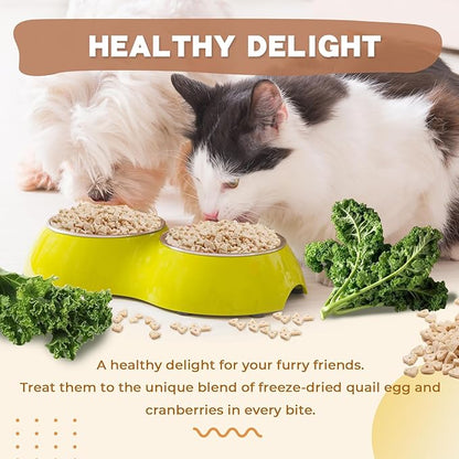 Dancing Tail Freeze Dried Chicken & Kale Cube Cat & Dog Treats Biscuits, Dehydrated High Protein Weight Control Traing Treats for Small Dogs Cats 1.8 Ounce