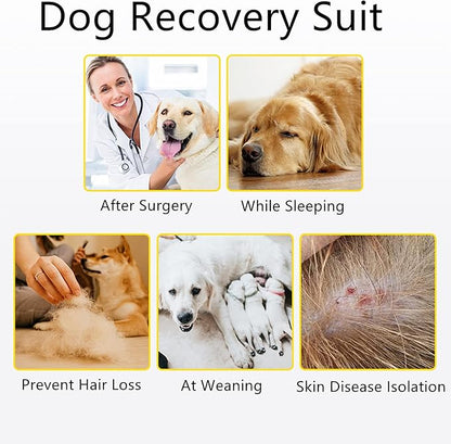Coppthinktu Recovery Suit for Dogs Dog Onesie for Surgery, Dog Surgery Recovery Suit for Small Medium Dogs, E-Collar Alternative Anti Licking Abdominal Wounds Pet Surgery Recovery Neuter Suit