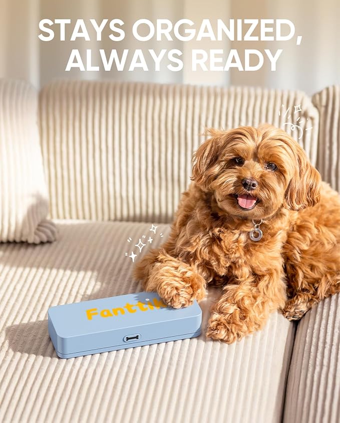 Fanttik F2 Master Pet Dog Nail Grinder Quiet, Safe Electric Rechargeable Pet Nail Trimmer with LED Light, 5-Speed Variable Paws Grooming Tool Kit, DIY Name Tags for Small Medium Dogs & Cats, Blue