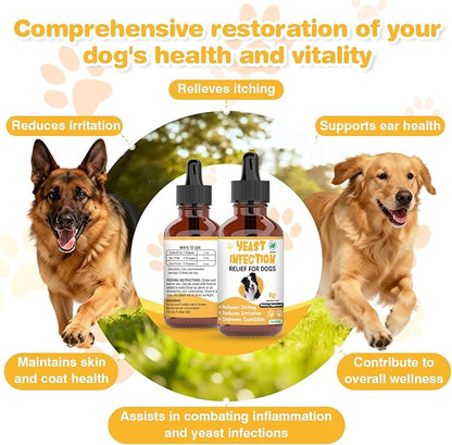 Natural Yeast Infection Treatment for Dogs,Supports Healthy Itch Relief,Inflammation Relief,Allergy Relief & More,Dog Ear Infection Treatment,Itch Relief for Dogs,Ear Infection Treatment for Dog