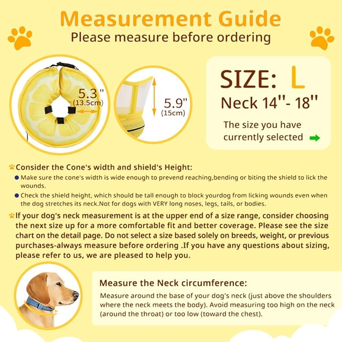 Soft Dog Cone Collar, Inflatable Cones Alternative After Surgery with Anti-Lick Shield, for Large/Medium/Small Dogs to Stop Licking, Elizabethan Neck Ecollars of Shame, Comfy Pillow E Recovery