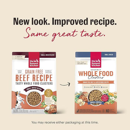 The Honest Kitchen Whole Food Clusters Small Breed Grain Free Beef Dry Dog Food, 4 lb Bag