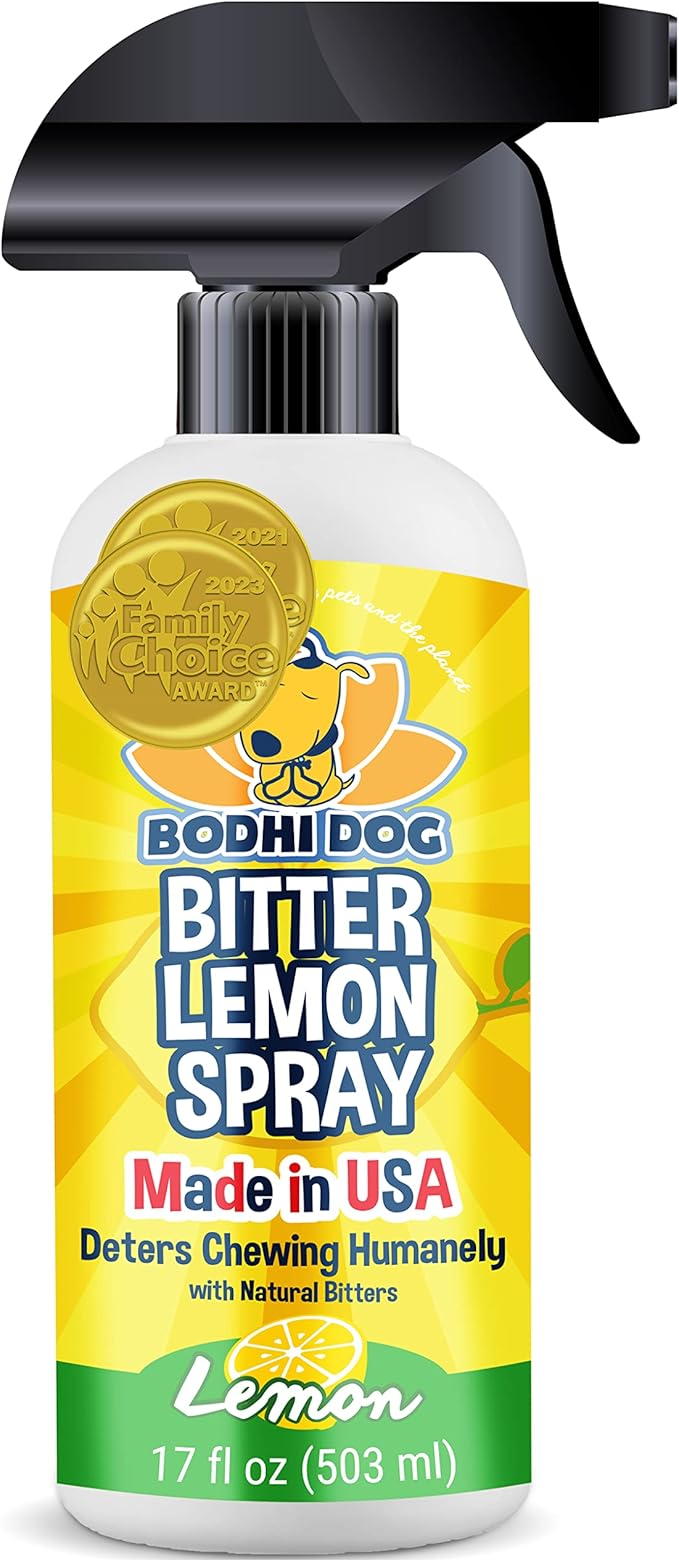Bodhi Dog Bitter Lemon Spray - Anti-Chew Spray for Dogs, Cats, Puppies, & Kittens - Training Aid for Chewing - Safe & Non Toxic - Ideal for Pet Behavioral Training - Made in USA (17 Fl Oz)