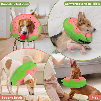 Gimars Large Inflatable Dog Cone Alternative Dog Donut Collar After Surgery, Soft Dog Neck Pillow Recovery Cone, E Collar and Elizabethan Collar Alternative for Medium and Large Dogs