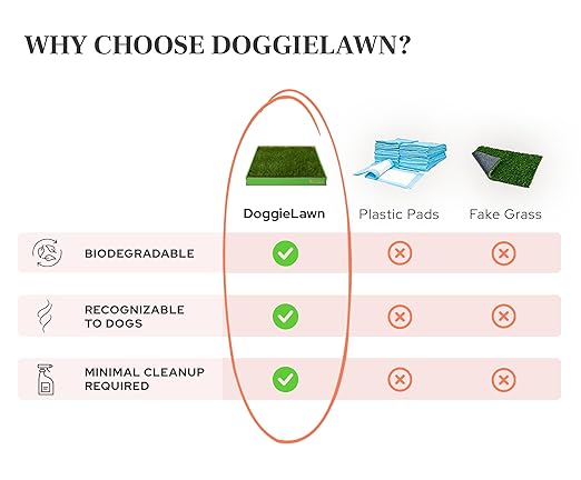 DoggieLawn Real Grass Puppy Pee Pads- 24 x 16 Inches - Perfect Indoor Litter Box for Dogs - No Mess, Easy-to-Use - Potty Training for Pets - Eco-Friendly Disposable Bathroom with Real Living Grass