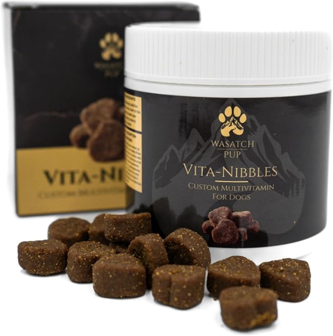Vita Nibbles 8-in-1 Dog Multivitamin Chews | Chewable Dog Vitamins with Omega 3 Fish Oil for Strong Immune Health of Dogs | Promotes Healthy Skin, Coat, Heart, Joint & Vitality - 10.5 Oz
