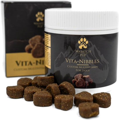 Vita Nibbles 8-in-1 Dog Multivitamin Chews | Chewable Dog Vitamins with Omega 3 Fish Oil for Strong Immune Health of Dogs | Promotes Healthy Skin, Coat, Heart, Joint & Vitality - 10.5 Oz