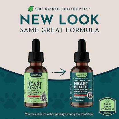 Animal Essentials Heart Health for Dogs & Cats - Cardiovascular Support Supplement, Healthy Heart, Organic Hawthorn Berry, Herbal Tincture - 2 Fl Oz