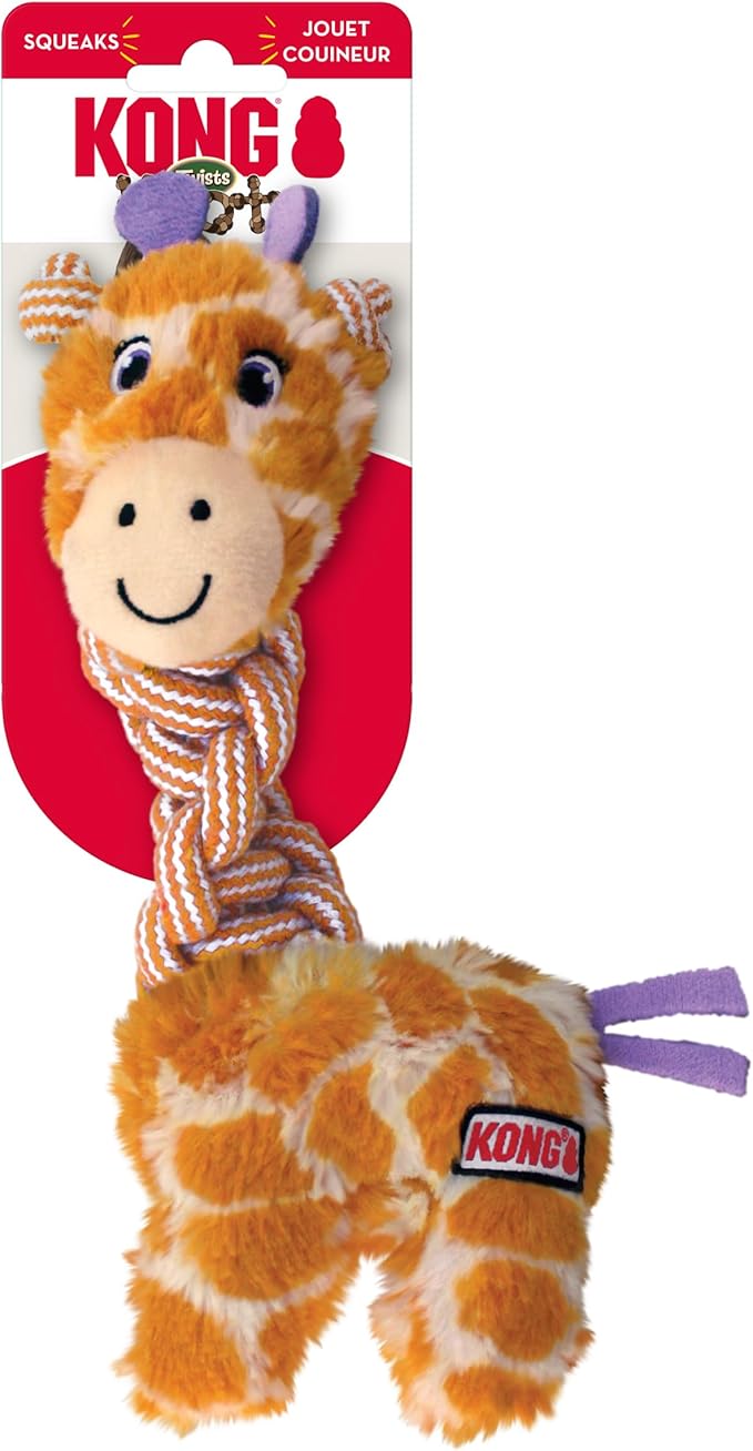 KONG Knots Twists Plush Dog Toy – Durable Rope & Plush for Tug and Toss – Internal Knotted Rope and Squeaker – Assorted Characters (Small/Medium)