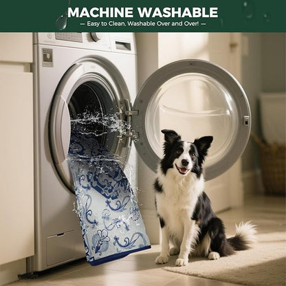 FXW Washable Pee Pads for Dogs, Leak-Proof & Non-Slip, Specifically Designed for Potty Training, 35" Square, Mandala Blue, 2 Packs