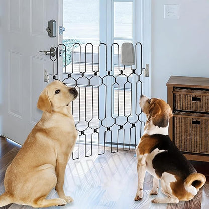Retractable Pet Gate for Front Door - 35.4" Extra Wide, 30.7" Tall Heavy Duty Metal Retractable Door Barrier, Easy Install Safety Dog Gate for Front Door, RVs to Prevent Dogs from Dashing Out