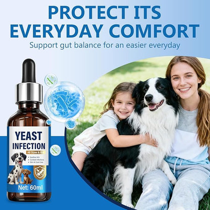 Yeast Infection Treatment for Dogs Support - Natural Dog Yeast Infection Treatment Drops with Probiotics & Vitamins - Relieves Itchy Skin, Paw Licking & Ear Irritation - Immune & Gut Health Supplement