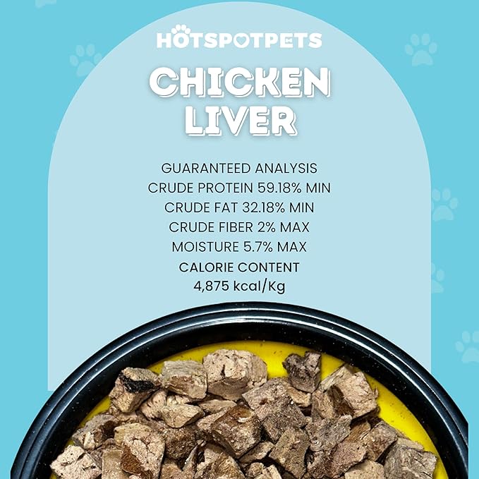 hotspot pets Freeze Dried Chicken Liver Treats for Cats & Dogs -1LB Big Bag~300pcs -Made in USA- Single Ingredient All Natural, Grain-Free - Perfect for Training, Food Topper or Snack