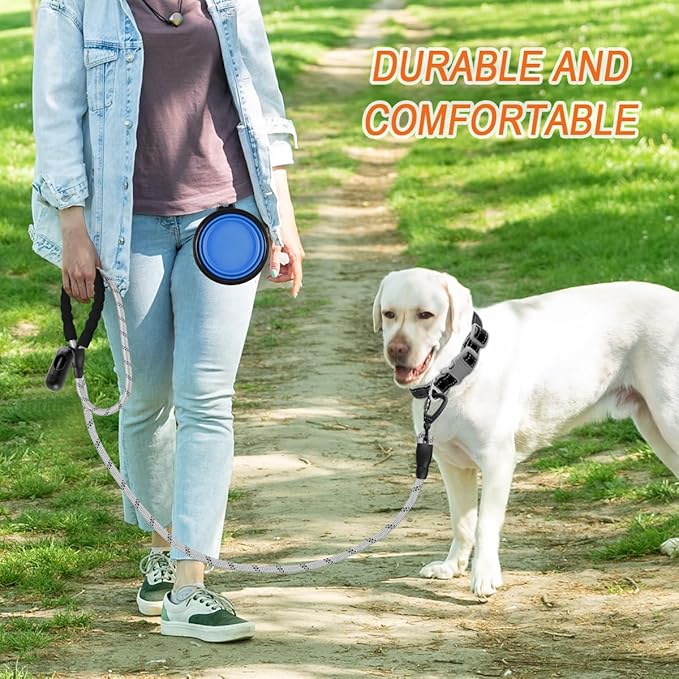 BARKBAY Dog Leashes for Large Dogs Heavy Duty Dog Leash 4/5/6 FT with Comfortable Padded Handle and Highly Reflective Threads for Medium Large Dogs Walking Training Running (6FT-1/2'',Gray)