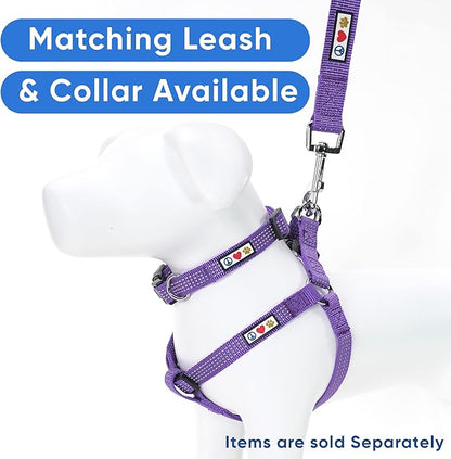 Pawtitas Reflective Step-in Dog Harness – Adjustable No-Pull Vest for Puppies to Seniors, Safe & Comfortable, S Purple