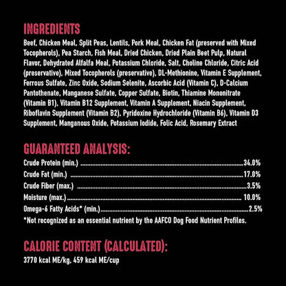 CRAVE Grain Free High Protein Adult Dry Dog Food, Beef, 4 lb. Bag