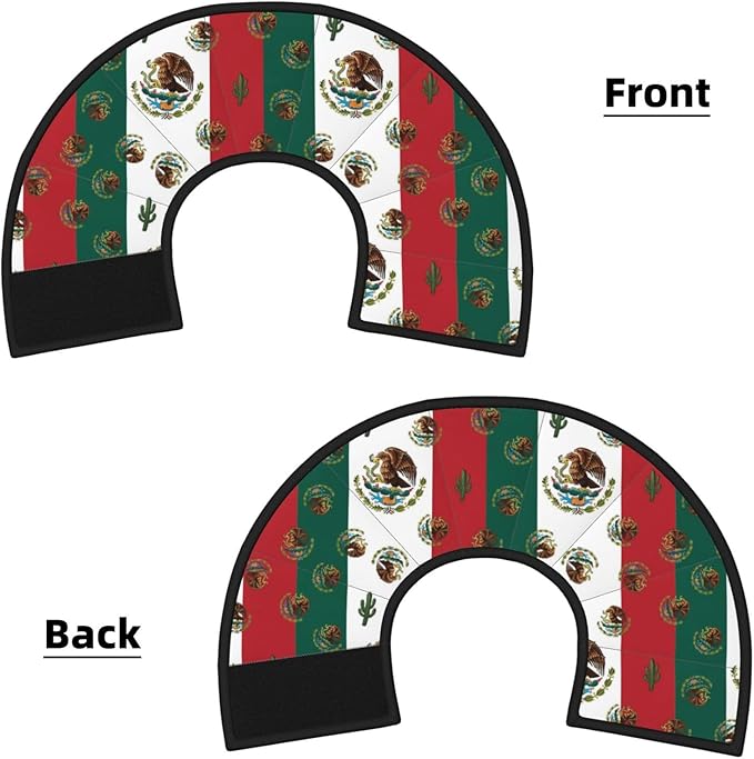 Protective Adjustable Dog Cones Mexican Flag, Soft Dogs Recovery Collars for Large Medium Small Dogs Cats, Prevent Licking After Surgery