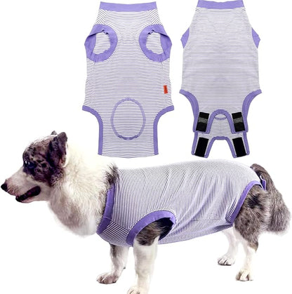 Dog Surgical Recovery Onesie - Cone Alternative, Spay/Neuter Recovery Suit for Male/Female Dogs, Purple, X-Large