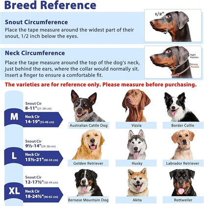 BARKLESS Soft Dog Head Collar, Patented Padded No Pull Head Halter, Training Nose Leash with Safety Link for Medium Large Dogs, Adjustable Muzzle Leash, Easy Control for Walking(Blue, M)