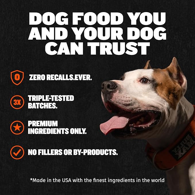 Bully Max Dry Dog Food for Adults & Puppies - High Protein & Fat for Muscle & Weight Gain - High Performance Dog Food Supplements - Small & Large Breed Dogs (535 Calories Per Cup), Chicken, 5lb Bag