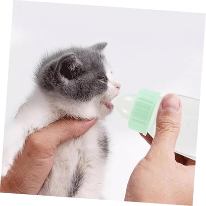 WOONEKY 120ml Pet Bottle Kit for Kitten Puppy Feeding Kitten Milk Feeder Soft Elastic Reusable Nursing Bottle