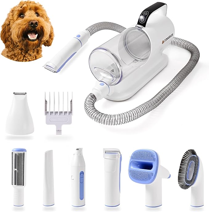 We Love Doodles 11-in-1 Dog Grooming Vacuum - Professional-Grade Dog Clippers, Lightweight Pet Vacuum Grooming Kit for Dogs at Home, for Long Hair & Non Shedding Dogs, Goldendoodles & Poodles