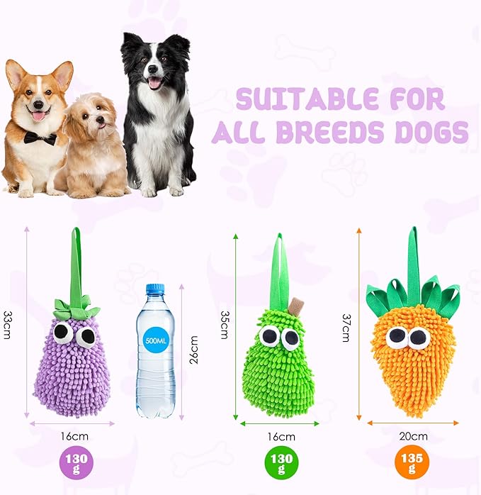 Squeaky Plush Dog Toy, Tug of War Dog Toy with Squeaker, Dog Chew Toys for Interactive Playing, Puppy Training Pull Toy Small Medium Breeds