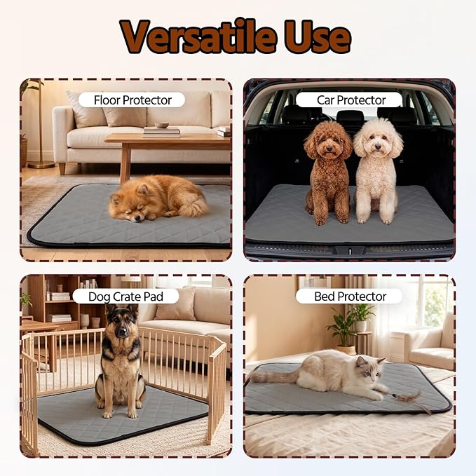 Washable Pee Pads for Dogs,Waterproof Dog Training Pads,Playpen Mat,Non-Slip Potty Pads,Super Absorbent Whelping Pads,Puppy Pad with Rounded Corn,Potty Pads (18x24(2 Pack))