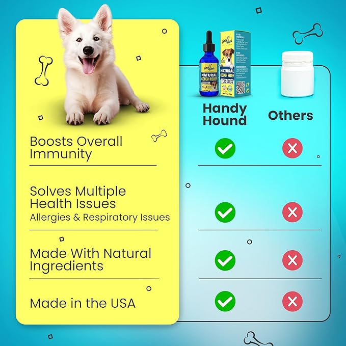 Handy Hound Dog Cough Supplement - Manuka Honey, Natural Herbal Formula for Throat Soothing & Mucus Support - Made in USA (4 Oz)
