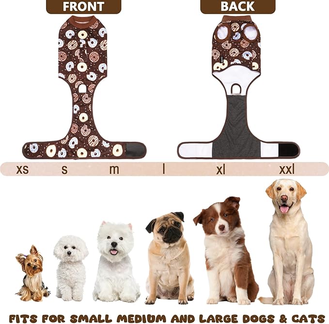 Dog Surgery Suit, Breathable Surgical Recovery Suit for Female Spay Male Neuter, Anti-Licking Surgical Recovery Suit for Abdominal Wounds Skin Disease, Brown, XX-Large