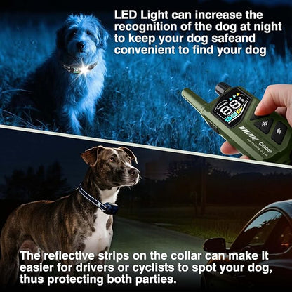 2-in-1 AI Anti-misoperation Smart Dog Bark Collar, Dog Training Collar with 3300FT Remote, IPX7 Waterproof Automatic Anti-Barking Device for 1 Dog with Beep, Vibration, Safe Shock Modes