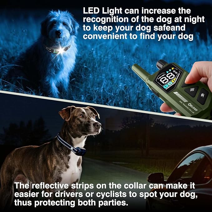 Smart Dog Training Collar for 2 Dogs, 2-in-1 Remote Control Shock Collar with AI Anti-Barking Device for Small/Medium,/Large Dogs, IPX7 Waterproof
