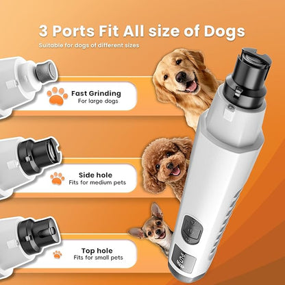2026 New Silent Groom Pro Pet Nail Grinder, 5-Speed Dog Nail Grinder with Led Light, 40 db Quiet Painless Paws Grooming for Small Medium Large Dogs & Cats, USB Rechargeable