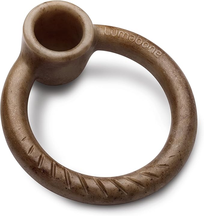 Lumabone Ring Stuffer Durable Chew Toy for Aggressive Chewers, Real Bacon, Made in USA, Large
