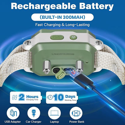 Dog Bark Collar for Large Medium Small Dogs, Rechargeable Smart Bark Collar, Anti Barking Training Collar with Adjustable Sensitivity Beep Vibration Shock