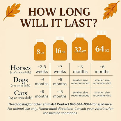 Natural Allergy, Cough, and Respiratory Relief Formula for Horses, Dogs, and Cats, Calendula Blend, Respiratory Support Supplement, Corazón Therapeutics (8 oz)