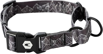 Wolfgang Heavy Duty Martingale Dog Collar with Quick Release Nylon Buckle for Walking & Training, WolfMountain Print, Small