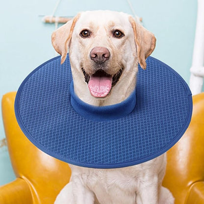 Dog Cone Collar, Multipurpose Breathable Mesh Comfortable Dog Recovery Elizabeth Collar, Soft Cone Collar Dog Neck Donut Cone Collar for Large Medium Small Dogs Cats Dark Blue(XL)