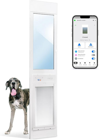 Power Pet Roll Up Automatic Electronic WiFi Pet Door by High Tech Pet - Space-Saving, Pet Operated Dog Door, App Control, Safe, Secure, Air Tight (Patio Regular - 75-80¼, X-Large)