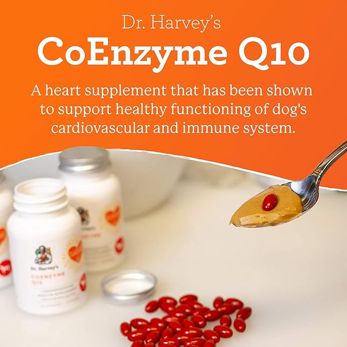 Dr. Harvey's Coenzyme Q10 - Heart & Cardiovascular Support Supplements for Dogs, 60 Capsules